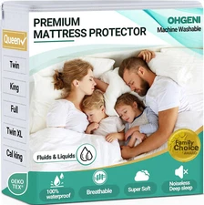 Size, Deep Po Sheet Waterproof Queen Fitted Protector, Mattress Ohgeni with 100%