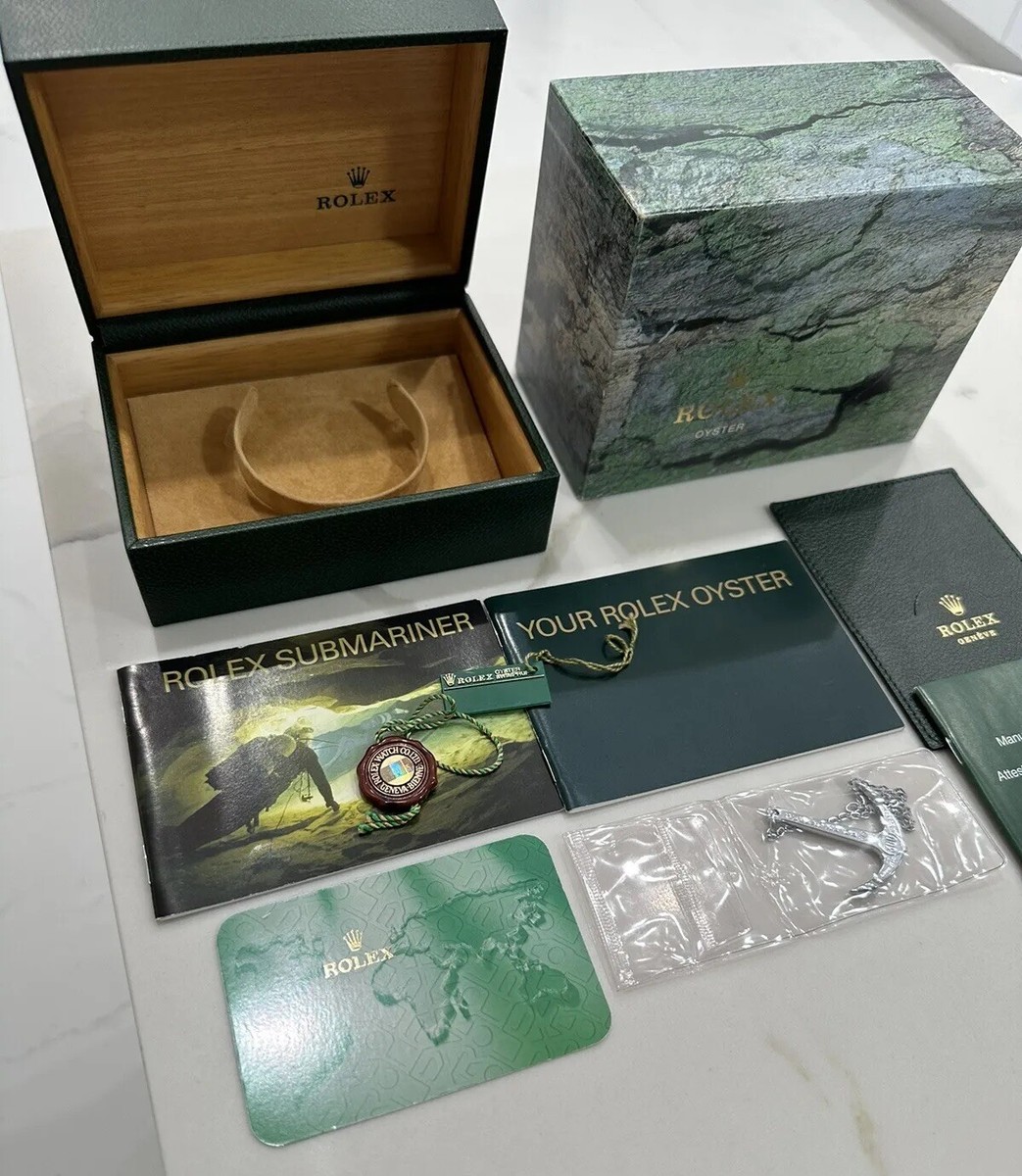 GENUINE Vintage Rolex Submariner 16613 Watch Box Booklet Anchor