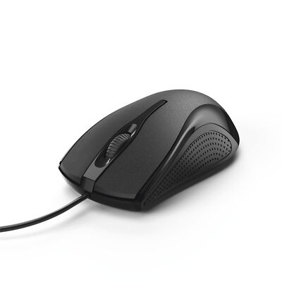 Hama Computermaus MC-200 m. Kabel, Maus 3 Tasten für PC Laptop Notebook Schwarz