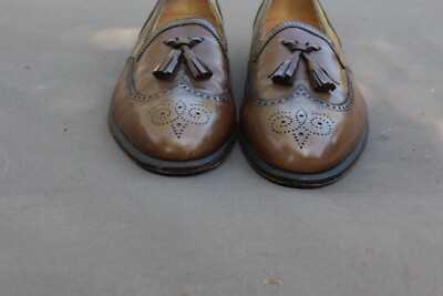 Vintage A.Testoni Wingtip Tassel Loafers Brown Handmade  display picture 2