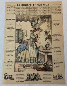 1890 Imagerie Pellerin/D'Epinal~ LA BERGERE ET SON CHAT