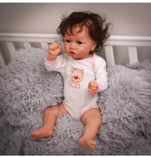 Silicone Vinyl Reborn Baby Dolls Lifelike 22In Newborn Handmade Doll Child Gift