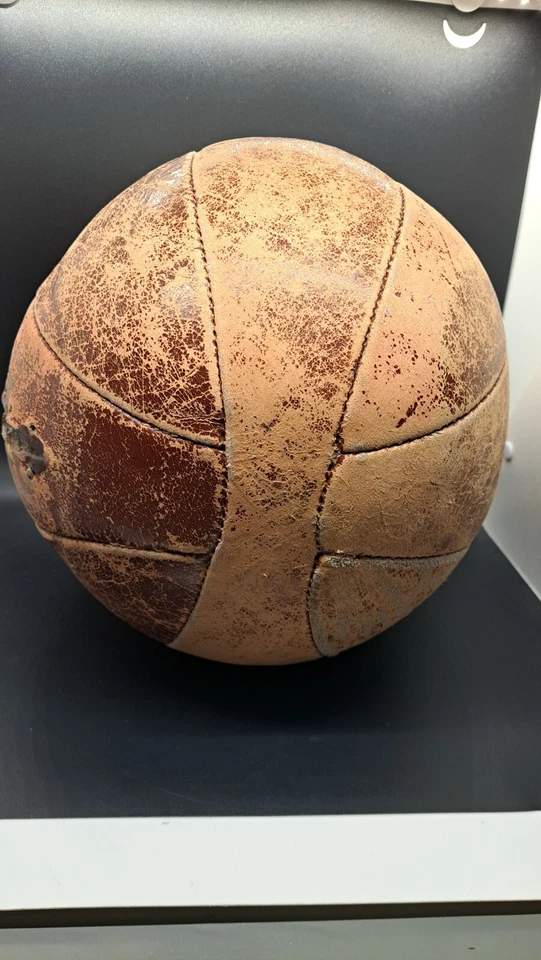 Balón medicinal de cuero vintage/antiguo - BOLA DE GIMNASIO Foto 4 de 4