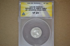 Roman Republic:   Q. Fabius Labeo (ca. 124 BC). AR denarius (19mm). ANACS VF-20