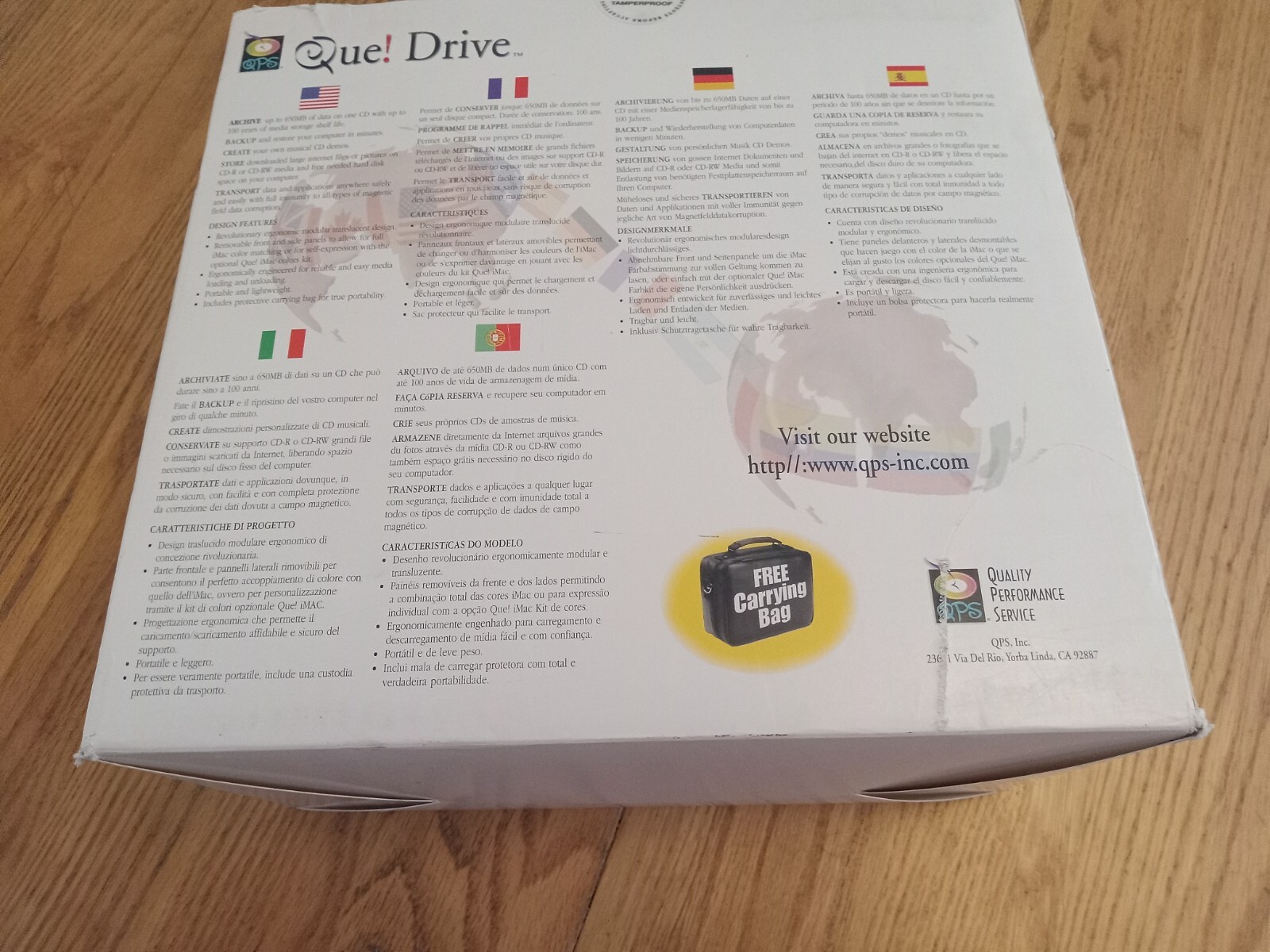 Que USB Drive QPS-525 External CD-RW Drive RCA Audio New Sealed!