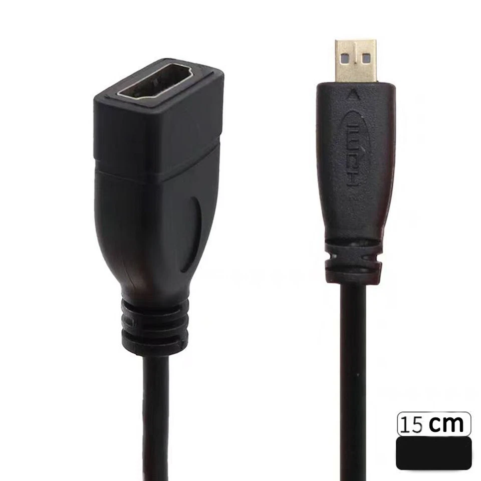 2 Pack Micro HDMI Type D Male To HDMI A Female Cable Adapter Converter Connector - Image 4 of 4