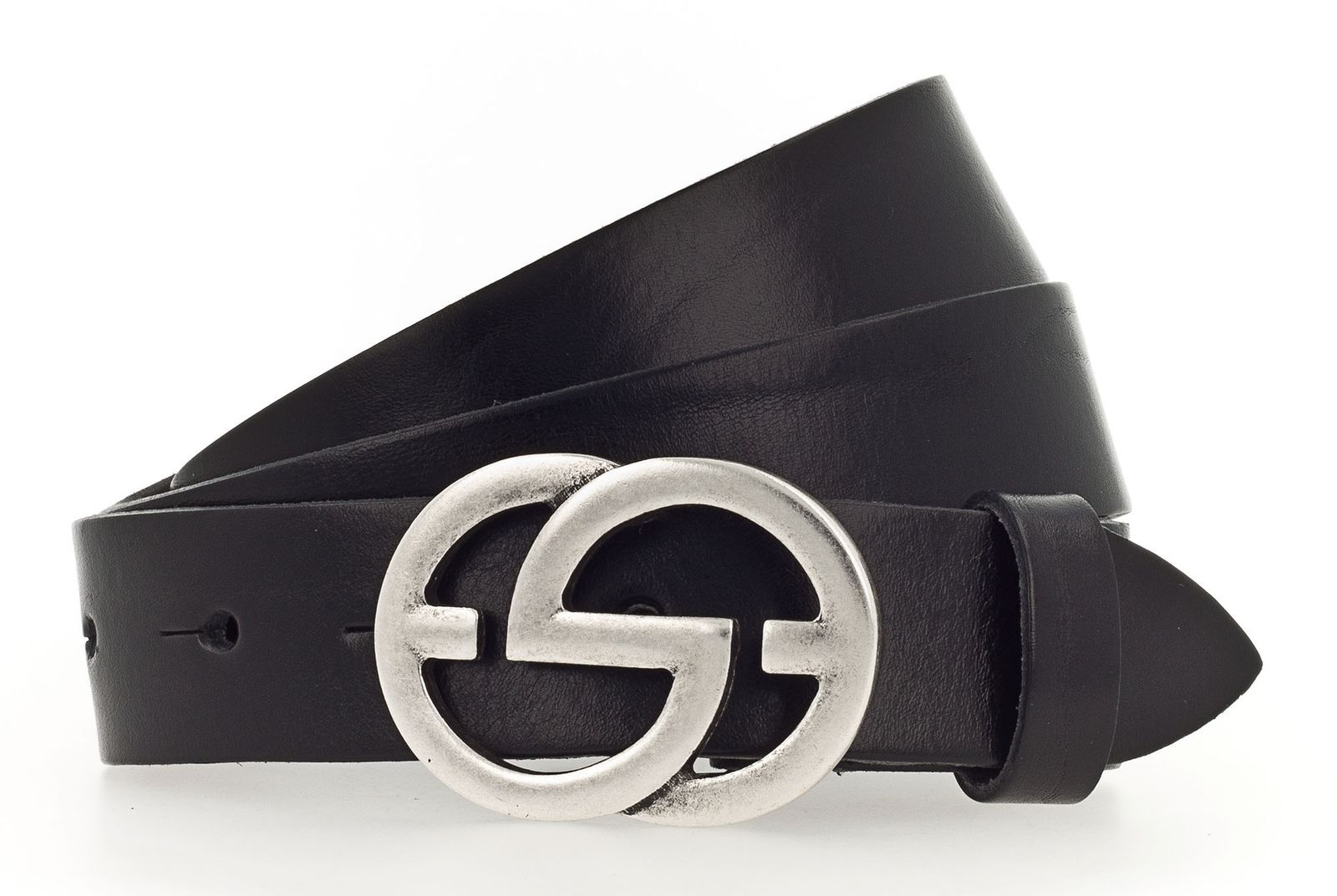 Vanzetti Full Leather Buckel Belt W95 Black
