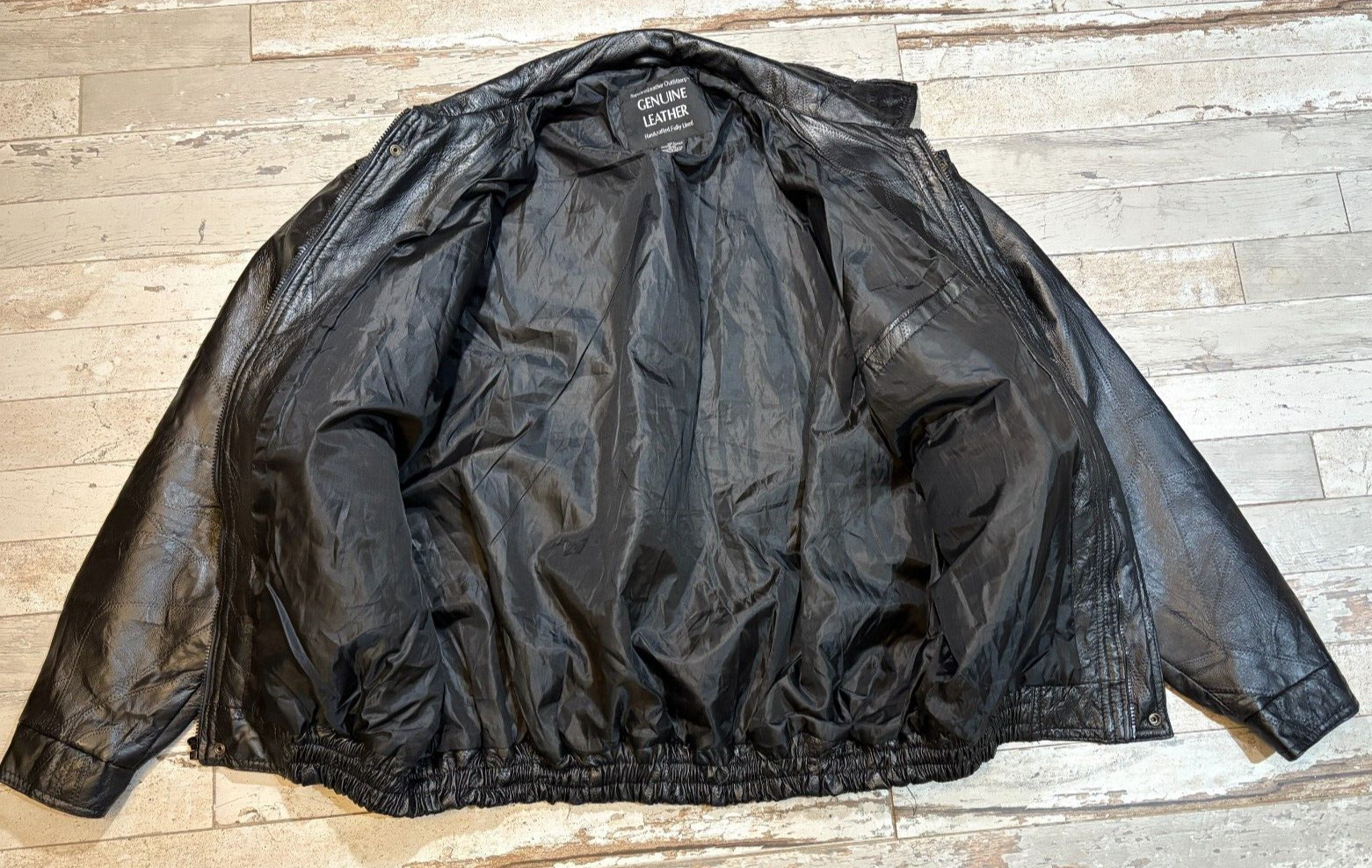 Napoline Leather Outfitters Patchwork Bomber Jack… - image 9