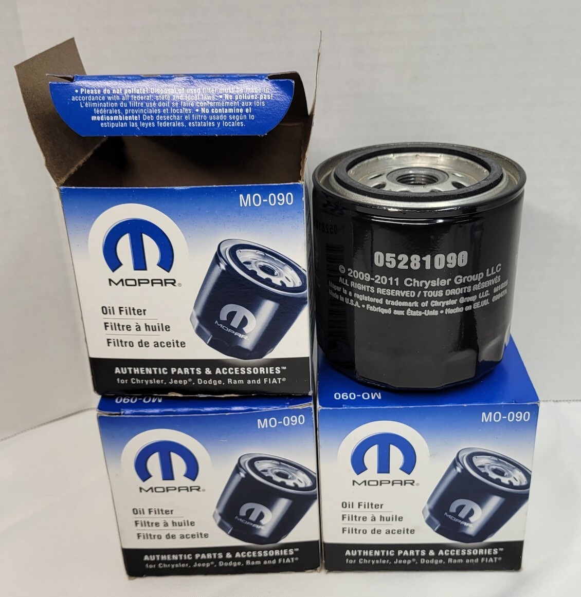 3 Pack Engine Oil Filter Mopar MO-090 05281090