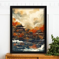 Oriental Art Print Japanese Wall Art Traditional Japandi Illustration Print 