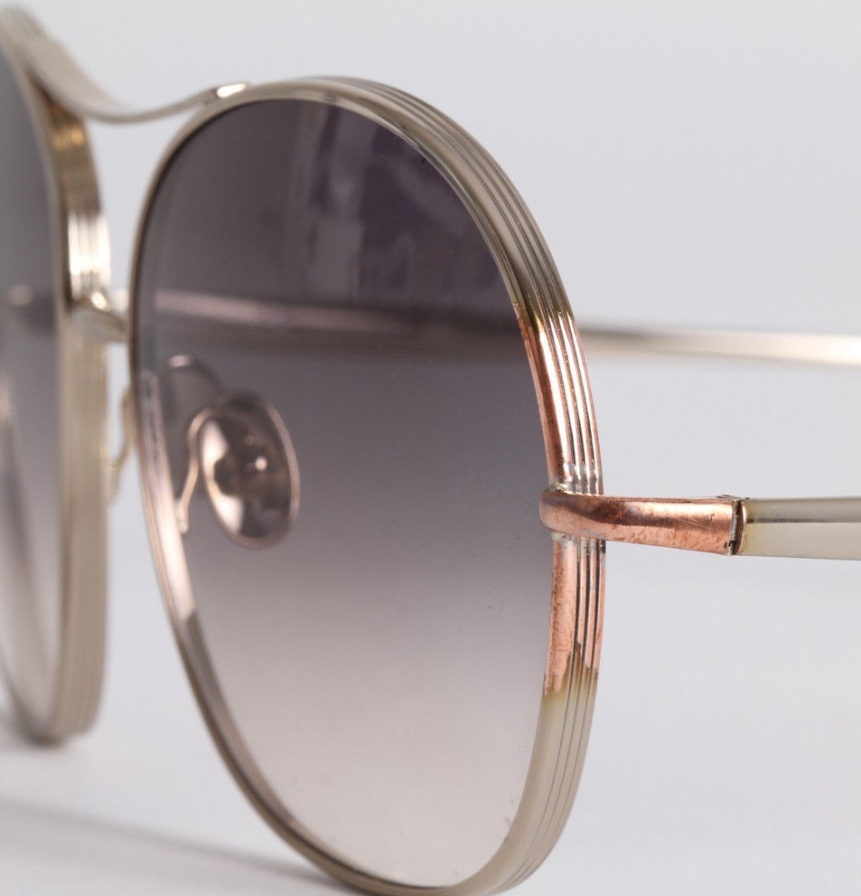 サングラス Chloe Platinum l Sunglasses Chloe Oval Semi-Rimless Sunglasses with Smoky Teal Gradient
