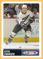 #406 Steve Eminger 2002-03 Topps Total Rookie Hockey Card NM-Mint. rookie card picture