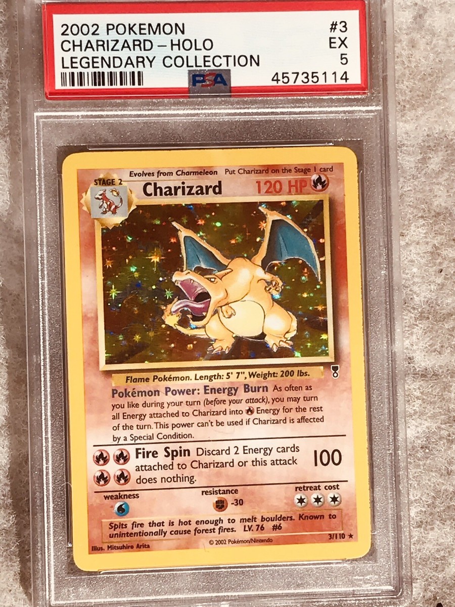 Legendary Collection Charizard Holo Pokemon Base Set #4/102 Art