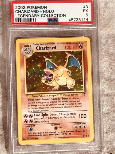Legendary Collection Charizard Holo Pokemon Base Set #4/102 Art Work Psa 5 - Picture 8 of 9