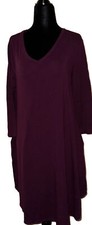 Zenana Premium Long Sleeve Purple Shirt Dress With Pockets Medium