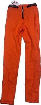 ECHT Orange High waisted Leggings Front Zip Size XS NWT