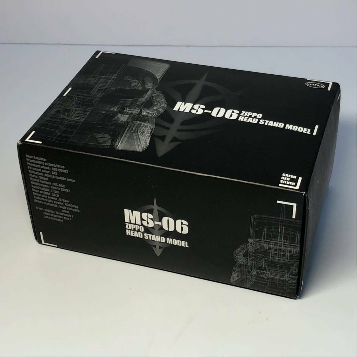 Zippo Oil Lighter Zaku MS-06 Head Stand Model Mobile Suit Gundam