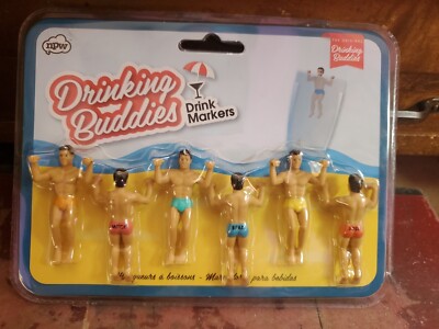 Drinking Buddies Drink Markers Set Of 6 New Sealed Package. DZ