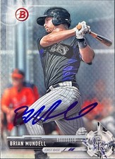 2017 Bowman Prospects BP86 Brian Mundell Rookie Colorado Rockies AUTO SIGNED COA