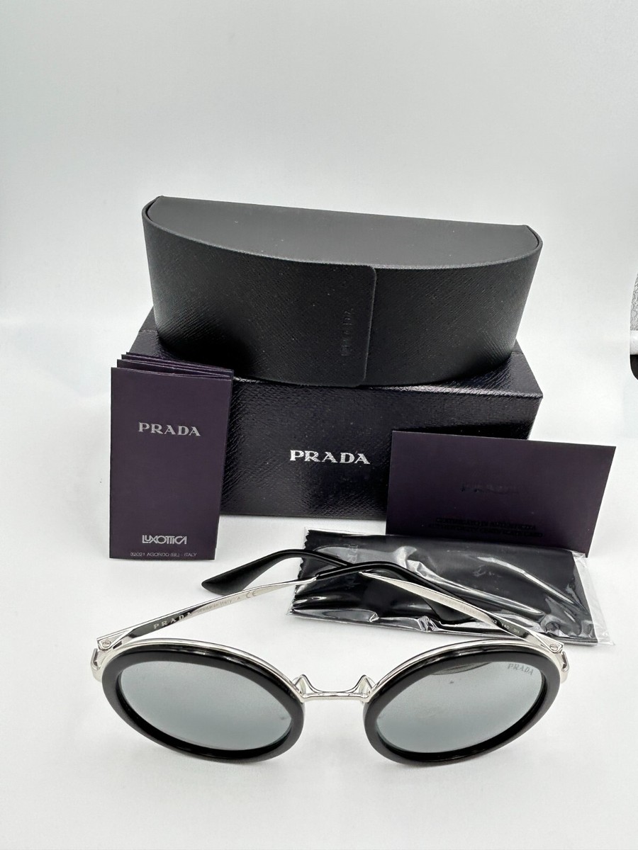 PRADA サングラス SPR50T 54⬜︎23 BRU-4S1 140 2N Prada Sunglasses SPR 50T 1AB 6N2 Black Silver Round 54 23