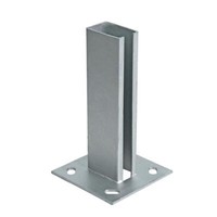 PfostenträGer AufschraubhüLse 40X60 Mm Doppelstabmatten Zaun Pfosten Verzinkt
