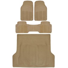 Suv Car Floor Mat 4 Pc Rubber All Weather Hd Front Rear Truck Cargo Beige
