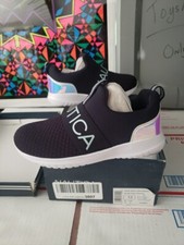 Nautica Canvey Waffle iridescent Girls Size 13 Navy/Fuschia Nib 162