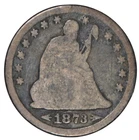 1873 25C Seated Liberty Quarter - Arrows ~ Good