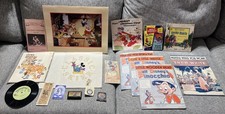 Lot of Vintage Walt Disney Memorabilia Post Cards Lithographs Music Sheet & More