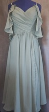 Lavetir Women's Formal Pleated Seaform Green Dress Size 8