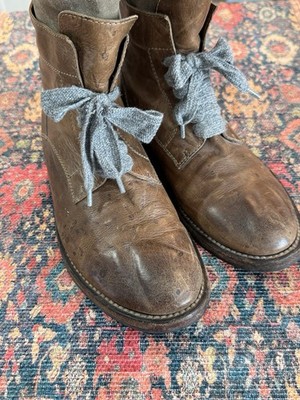 Brunello Cucinelli Artisan Leather And Suede Back Zip Boot Sz 38.5 Italian Luxe