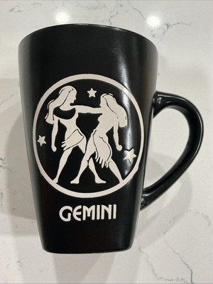 Fisher Stoneware - Gemini Black / Cream 16oz Coffee Mug / Cup 5.25 Inches Tall