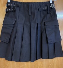 MODERN KILTS, GOT KILT COM, Womens 32 100 Cotton Black Short Skirt Kilt NWOT
