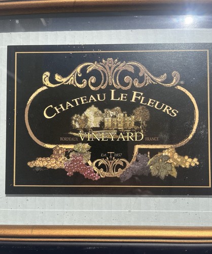 Chateau Le Fleurs Weinberg Schild gerahmt - Bild 2 von 4