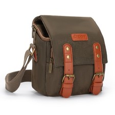 Compact Camera Bag Case Canvas Leather Trim Compatible for Nikon, Canon, Sony...