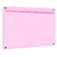 Acrylic Calendar Dry Erase Board for Wall,15.7''x11.8'',Pink Monthly Calendar...