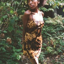 Urban Outfitters Slip Dress Mini Strappy Velvet Gold Purple Tie Dye Womens S