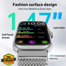 JYUAJOI Smart Watch Fitness Tracker Heart Rate SpO2 Sleep Monitor IP68 Silver