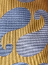 JOHN FRANCOMB SILK TIE YELLOW & SKY BLUE INVERTED COMMAS A WEDDING IDEA CLASSIC