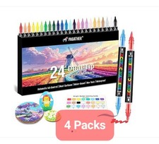Acrylic Paint Markers Dual Tip 24-Color Set   Bulk Lot of 4 Boxes - 96 Markers