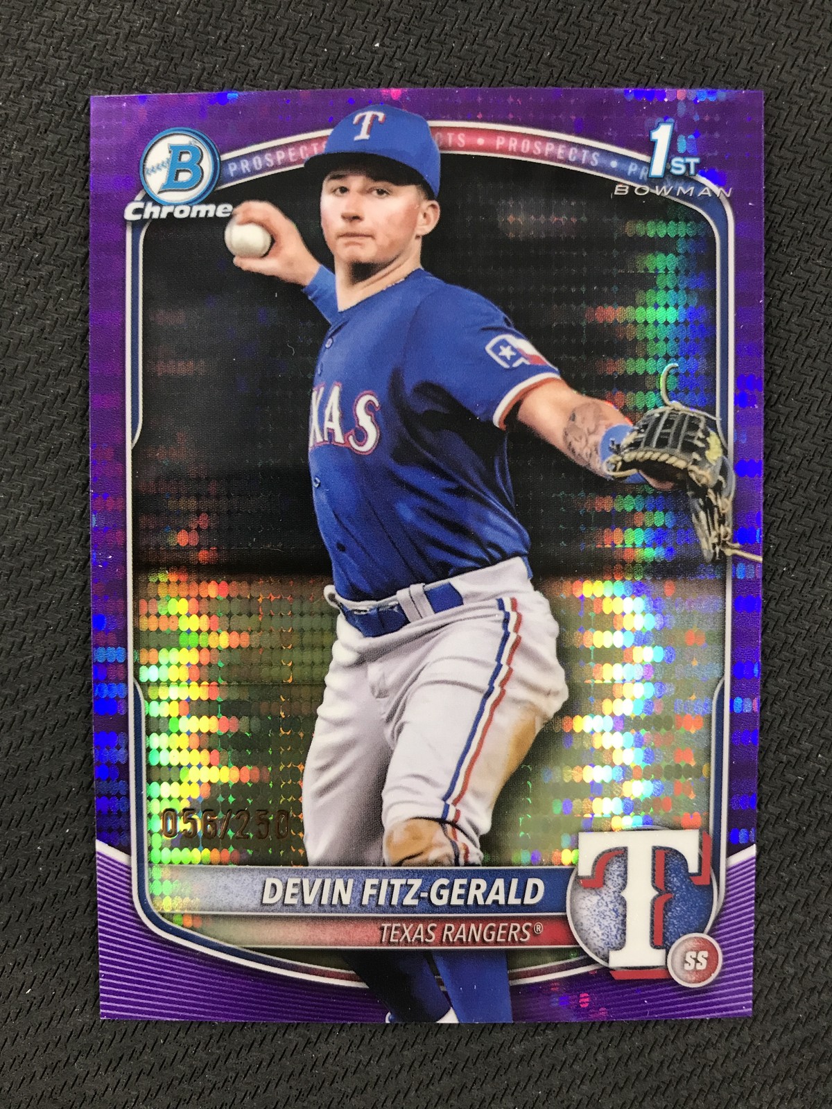 2025 Bowman Chrome #BCP-158 Devin Fitz-Gerald Prospects Purple Pulsar /250