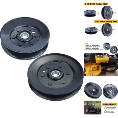 1-633166 & 1-603805 Idler Pulley Kit for Zero Turn Mower 52 60 62 72 Side Deck