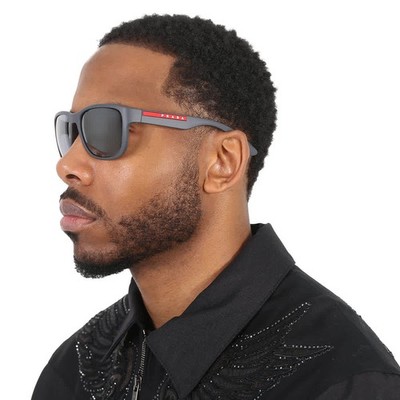 Prada Linea Rossa Grey Mirror Square Men's Sunglasses PS 01US