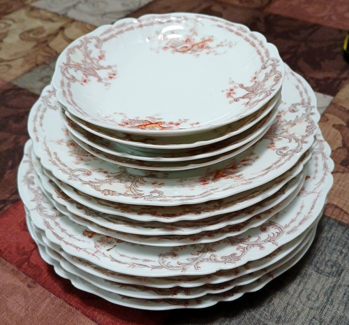 Set pour 4 à 12 assiettes et bols à fleurs vintage H&C Co. Haviland Limoges - Photo 1/9