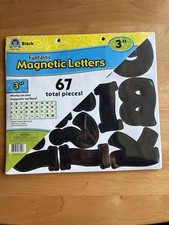 67 Pieces BLACK Bold Block 3" MAGNETIC Letters Labels