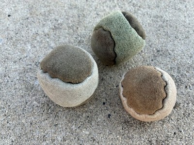 Vintage Hacky Sack Footbag Lot 2 Panel Unbranded Leather Hand Stitched USED 90's
