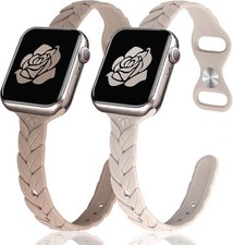 Waterproof Silicone Strap 2-Pack Engraved for Apple Watch 38mm 40mm Compatibilit