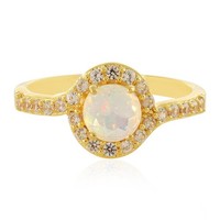 Cavill Damenring 925Er Silber Vergoldet 0,47Ct Welo Opal Zirkon Echtschmuck-