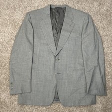 Canali Plaid Weave Two Button Blazer Men's 40R (EU 50R) Gray Wool Cedric's Italy