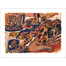 TOBIASSE Théo - Lithographie originale "L'amour sur fond de chant biblique" 69x9